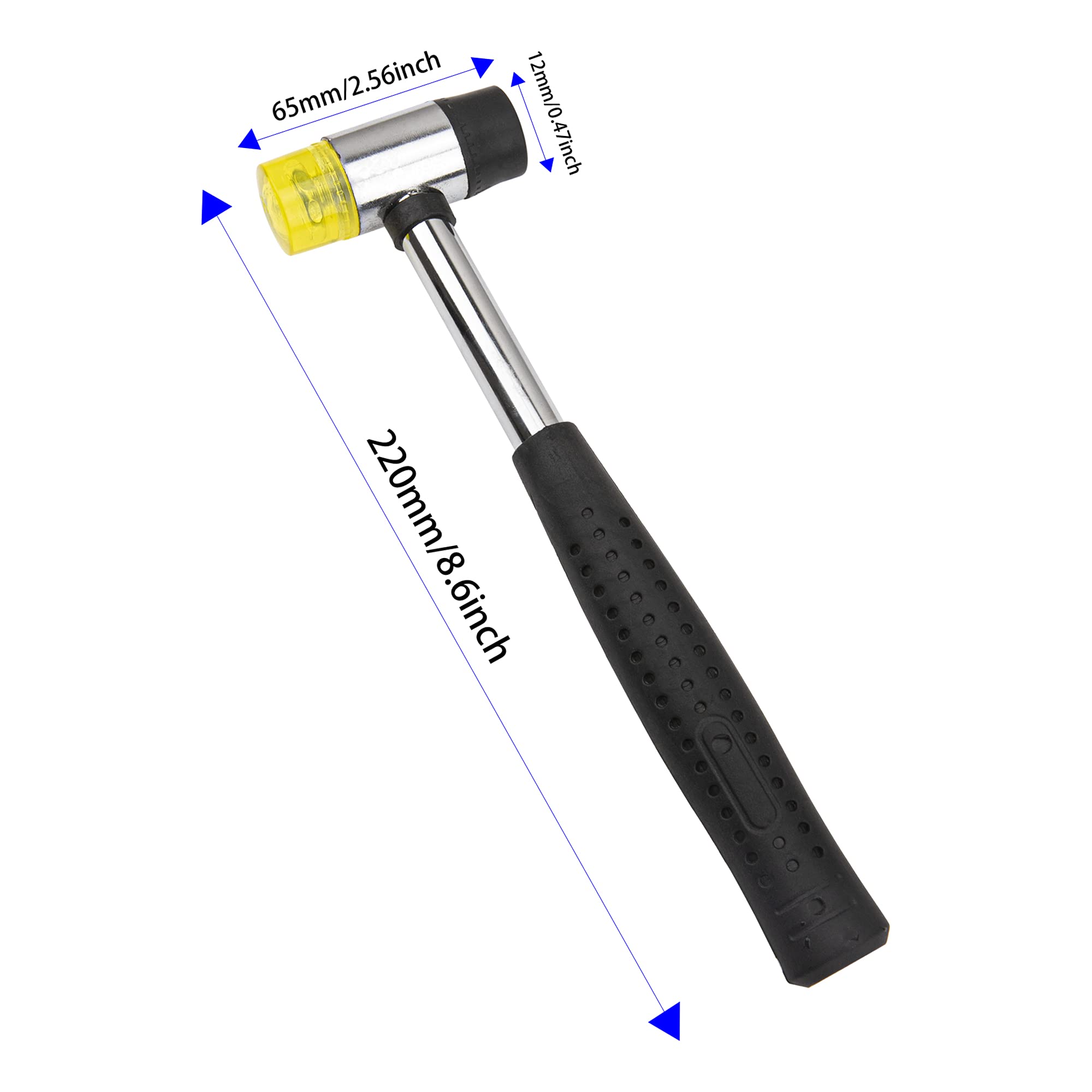 6Pcs Yootones Guitar Tool Kit Include Guitar Fret Crowning File, Double Headed Guitar Bass Fret Wire Rubber Hammer, Steel Fret R